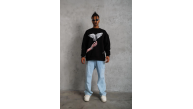 Erkek Güvercin Baskılı 3 iplik Bisiklet Yaka ipamuklu Sweatshirt - Siyah Erkek Güvercin Baskılı 3 iplik Bisiklet Yaka ipamuklu Sweatshirt - Siyah