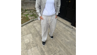Erkek Kadife Oversize Takım Gömlek Pantolon İkili Set - Gri