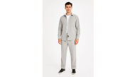 Erkek Kadife Oversize Takım Gömlek Pantolon İkili Set - Gri