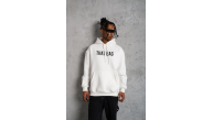 Erkek 3 İplik Pamuklu Kapüşonlu Baskılı Cepli Oversize Sweatshirt Hoodie - Beyaz Erkek 3 İplik Pamuklu Kapüşonlu Baskılı Cepli Oversize Sweatshirt Hoodie - Beyaz