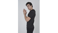 Kadın Kapüşonlu T-Shirt Kısa Kol Bisiklet Yaka Slimfit Tişört    - Siyah