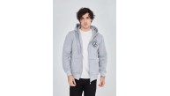 Erkek 3 İplik Pamuklu Fermuarlı Kapüşonlu Kanguru Cepli Baskılı Hoodie Hırka Sweatshirt -Gri Erkek 3 İplik Pamuklu Fermuarlı Kapüşonlu Kanguru Cepli Baskılı Hoodie Hırka Sweatshirt -Gri