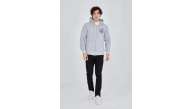 Erkek 3 İplik Pamuklu Fermuarlı Kapüşonlu Kanguru Cepli Baskılı Hoodie Hırka Sweatshirt -Gri Erkek 3 İplik Pamuklu Fermuarlı Kapüşonlu Kanguru Cepli Baskılı Hoodie Hırka Sweatshirt -Gri