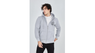 Erkek 3 İplik Pamuklu Fermuarlı Kapüşonlu Kanguru Cepli Baskılı Hoodie Hırka Sweatshirt -Gri Erkek 3 İplik Pamuklu Fermuarlı Kapüşonlu Kanguru Cepli Baskılı Hoodie Hırka Sweatshirt -Gri