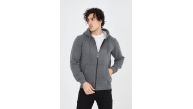 Erkek 3 İplik Pamuklu Fermuarlı Kapüşonlu Kanguru Cepli Hoodie Hırka Sweatshirt - Füme Erkek 3 İplik Pamuklu Fermuarlı Kapüşonlu Kanguru Cepli Hoodie Hırka Sweatshirt - Füme