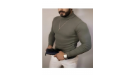 Erkek Kaşkorse Boğazlı Full Likralı Fitilli Body Kazak - Haki Erkek Kaşkorse Boğazlı Full Likralı Fitilli Body Kazak - Haki