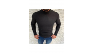 Erkek Kaşkorse Boğazlı Full Likralı Fitilli Body Kazak - Siyah