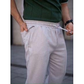 Erkek Keten Cepli Çıma Dikişli jogger Buggy Pantalon Rahat kalıp - Gri