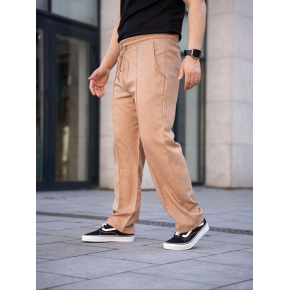 Erkek Keten Cepli Çıma Dikişli jogger Buggy Pantalon Rahat kalıp - Kahverengi