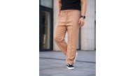 Erkek Keten Cepli Çıma Dikişli jogger Buggy Pantalon Rahat kalıp - Kahverengi Erkek Keten Cepli Çıma Dikişli jogger Buggy Pantalon Rahat kalıp - Kahverengi
