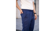 Erkek Keten Cepli Çıma Dikişli jogger Buggy Pantalon Rahat kalıp - Lacivert Erkek Keten Cepli Çıma Dikişli jogger Buggy Pantalon Rahat kalıp - Lacivert