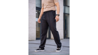 Erkek Keten Cepli Çıma Dikişli jogger Buggy Pantalon Rahat kalıp - Siyah