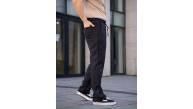 Erkek Keten Cepli Çıma Dikişli jogger Buggy Pantalon Rahat kalıp - Siyah