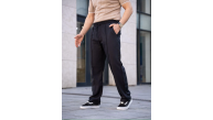 Erkek Keten Cepli Çıma Dikişli jogger Buggy Pantalon Rahat kalıp - Siyah