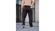 Erkek Keten Cepli Çıma Dikişli jogger Buggy Pantalon Rahat kalıp - Siyah