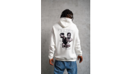 Erkek 3 İplik Pamuklu Kapüşonlu Baskılı Cepli Oversize Sweatshirt Hoodie - Beyaz Erkek 3 İplik Pamuklu Kapüşonlu Baskılı Cepli Oversize Sweatshirt Hoodie - Beyaz