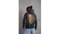Erkek Kordonlu Arka Maske Kordon Saçlı 3 iplik pamuklu Kapüşonlu sweatshirt - Füme Erkek Kordonlu Arka Maske Kordon Saçlı 3 iplik pamuklu Kapüşonlu sweatshirt - Füme