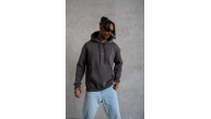 Erkek Kordonlu Arka Maske Kordon Saçlı 3 iplik pamuklu Kapüşonlu sweatshirt - Füme Erkek Kordonlu Arka Maske Kordon Saçlı 3 iplik pamuklu Kapüşonlu sweatshirt - Füme