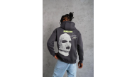 Erkek Baskılı Kapüşonlu 3 iplik pamuklu hoodie Sweatshirt - Gri Erkek Baskılı Kapüşonlu 3 iplik pamuklu hoodie Sweatshirt - Gri
