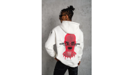 Erkek 3 İplik Pamuklu Kapüşonlu Baskılı Cepli Oversize Sweatshirt Hoodie - Beyaz Erkek 3 İplik Pamuklu Kapüşonlu Baskılı Cepli Oversize Sweatshirt Hoodie - Beyaz