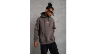 Erkek 3 İplik Pamuklu Kapüşonlu Baskılı Cepli Oversize Sweatshirt Hoodie - Gri Erkek 3 İplik Pamuklu Kapüşonlu Baskılı Cepli Oversize Sweatshirt Hoodie - Gri