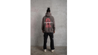 Erkek 3 İplik Pamuklu Kapüşonlu Baskılı Cepli Oversize Sweatshirt Hoodie - Gri Erkek 3 İplik Pamuklu Kapüşonlu Baskılı Cepli Oversize Sweatshirt Hoodie - Gri