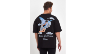Erkek Melek Baskılı T-Shirt Kısa Kol Bisiklet Yaka Rahat Kalıp Günlük Tişört - Siyah Erkek Melek Baskılı T-Shirt Kısa Kol Bisiklet Yaka Rahat Kalıp Günlük Tişört - Siyah