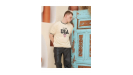 Erkek Bisiklet Yaka Tişört Nakış İşlemeli Kısa Kol Oversize T-Shirt - Bej Erkek Bisiklet Yaka Tişört Nakış İşlemeli Kısa Kol Oversize T-Shirt - Bej