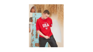 Erkek Bisiklet Yaka Tişört Nakış İşlemeli Kısa Kol Oversize T-Shirt - Kırmızı Erkek Bisiklet Yaka Tişört Nakış İşlemeli Kısa Kol Oversize T-Shirt - Kırmızı