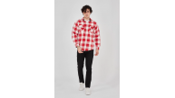 Erkek Oduncu Gömlek Uzun Kollu Şardonlu Kareli Desen Regular Fit Manşetli Çift - Pembe Erkek Oduncu Gömlek Uzun Kollu Şardonlu Kareli Desen Regular Fit Manşetli Çift - Pembe
