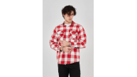Erkek Oduncu Gömlek Uzun Kollu Şardonlu Kareli Desen Regular Fit Manşetli Çift - Pembe Erkek Oduncu Gömlek Uzun Kollu Şardonlu Kareli Desen Regular Fit Manşetli Çift - Pembe