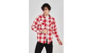 Erkek Oduncu Gömlek Uzun Kollu Şardonlu Kareli Desen Regular Fit Manşetli Çift - Pembe Erkek Oduncu Gömlek Uzun Kollu Şardonlu Kareli Desen Regular Fit Manşetli Çift - Pembe