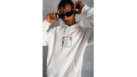 Erkek 3 İplik Pamuklu Kapüşonlu Baskılı Cepli Oversize Sweatshirt Hoodie - Beyaz Erkek 3 İplik Pamuklu Kapüşonlu Baskılı Cepli Oversize Sweatshirt Hoodie - Beyaz