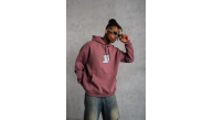 Erkek 3 İplik Pamuklu Kapüşonlu Baskılı Cepli Sweatshirt Hoodie - Gül Kurusu Erkek 3 İplik Pamuklu Kapüşonlu Baskılı Cepli Sweatshirt Hoodie - Gül Kurusu