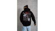Erkek 3 İplik Pamuklu Kapüşonlu Baskılı Cepli Oversize Sweatshirt Hoodie - Siyah Erkek 3 İplik Pamuklu Kapüşonlu Baskılı Cepli Oversize Sweatshirt Hoodie - Siyah