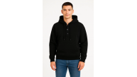Erkek Kapüşonlu Hoodie Cepli Çıtçıtlı 3 İplik Pamuklu Sweatshirt - Siyah Erkek Kapüşonlu Hoodie Cepli Çıtçıtlı 3 İplik Pamuklu Sweatshirt - Siyah