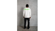 Erkek Oversize Sweatshirt Ön ve Sırt Baskılı 3 İplik Pamuklu - Beyaz Erkek Oversize Sweatshirt Ön ve Sırt Baskılı 3 İplik Pamuklu - Beyaz