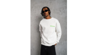 Erkek Oversize Sweatshirt Ön ve Sırt Baskılı 3 İplik Pamuklu - Beyaz Erkek Oversize Sweatshirt Ön ve Sırt Baskılı 3 İplik Pamuklu - Beyaz