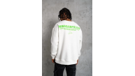 Erkek Oversize Sweatshirt Ön ve Sırt Baskılı 3 İplik Pamuklu - Beyaz Erkek Oversize Sweatshirt Ön ve Sırt Baskılı 3 İplik Pamuklu - Beyaz