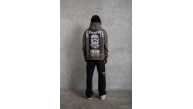 Erkek 3 İplik Pamuklu Baskılı Kapüşonlu Cepli Sweatshirt Hoodie - Gri