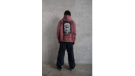 Erkek 3 İplik Pamuklu Kapüşonlu Baskılı Cepli Oversize Sweatshirt Hoodie - Gül Kurusu