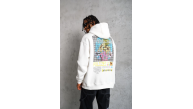 Erkek 3 İplik Pamuklu Kapüşonlu Baskılı Cepli Oversize Sweatshirt Hoodie - Beyaz Erkek 3 İplik Pamuklu Kapüşonlu Baskılı Cepli Oversize Sweatshirt Hoodie - Beyaz