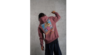 Erkek 3 İplik Pamuklu Kapüşonlu Baskılı Cepli Oversize Sweatshirt Hoodie - Gül Kurusu Erkek 3 İplik Pamuklu Kapüşonlu Baskılı Cepli Oversize Sweatshirt Hoodie - Gül Kurusu