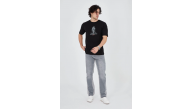 Erkek Baskılı T-Shirt Kısa Kol Bisiklet Yaka Regular Fit Rahat Kalıp Günlük Tişört - Siyah Erkek Baskılı T-Shirt Kısa Kol Bisiklet Yaka Regular Fit Rahat Kalıp Günlük Tişört - Siyah