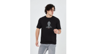 Erkek Baskılı T-Shirt Kısa Kol Bisiklet Yaka Regular Fit Rahat Kalıp Günlük Tişört - Siyah Erkek Baskılı T-Shirt Kısa Kol Bisiklet Yaka Regular Fit Rahat Kalıp Günlük Tişört - Siyah