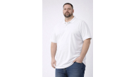 Erkek Polo Yaka Düğmeli Tişört Pike Kumaş Battal Beden Kısa Kol T-Shirt - Beyaz Erkek Polo Yaka Düğmeli Tişört Pike Kumaş Battal Beden Kısa Kol T-Shirt - Beyaz