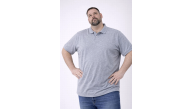 Erkek Polo Yaka Düğmeli Pike Kumaş Tişört Battal Beden Kısa Kol T-Shirt - Gri Erkek Polo Yaka Düğmeli Pike Kumaş Tişört Battal Beden Kısa Kol T-Shirt - Gri
