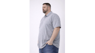 Erkek Polo Yaka Düğmeli Pike Kumaş Tişört Battal Beden Kısa Kol T-Shirt - Gri Erkek Polo Yaka Düğmeli Pike Kumaş Tişört Battal Beden Kısa Kol T-Shirt - Gri