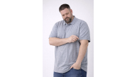 Erkek Polo Yaka Düğmeli Pike Kumaş Tişört Battal Beden Kısa Kol T-Shirt - Gri Erkek Polo Yaka Düğmeli Pike Kumaş Tişört Battal Beden Kısa Kol T-Shirt - Gri