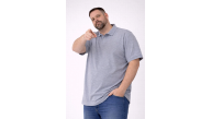 Erkek Polo Yaka Düğmeli Pike Kumaş Tişört Battal Beden Kısa Kol T-Shirt - Gri Erkek Polo Yaka Düğmeli Pike Kumaş Tişört Battal Beden Kısa Kol T-Shirt - Gri